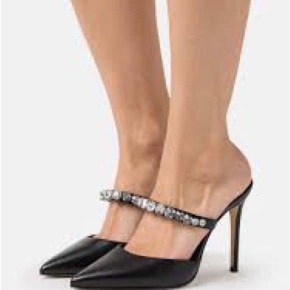 NWT‼️Michael Kors Jesse Mule Black with Rhinestones Strap Size 9M - Picture 3 of 15